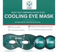 Maschera Occhi Gel Freddo Riutilizzabile con 2 Cuscinetti,Maschera per Occhi con Strap Regolabili, Favorisce il Sonno,Maschera per Occhi in Gel Rinfresca, Stanchi, Mal di Testa