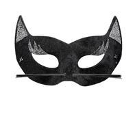 Maschera pantera nera in velluto accessorio per costumi e travestimenti carnevale feste a tema