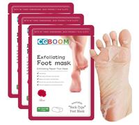 Maschera peel 3 Paia, calzini esfolianti rimuovi pelle morta, idratante piedi peeling maschera per pelle secca, talloni screpolati, calzini spa piedi per donne e uomini (ROSA)