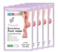 Maschera peel 5 Paia, calzini esfolianti rimuovi pelle morta, idratante piedi peeling maschera per pelle secca, talloni screpolati, calzini spa piedi per donne e uomini (Lavanda)