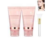 Maschera peel-off al collagene per la notte con pennello, maschera viso al collagene per rassodare, sollevare e anti-invecchiamento, ridurre le rughe e restringere i pori, 75 ml (2PCS)