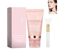 Maschera peel-off al collagene per la notte con pennello, maschera viso al collagene per rassodare, sollevare e anti-invecchiamento, ridurre le rughe e restringere i pori, 75 ml (1PCS)