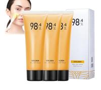 Maschera peel-off in lamina d'oro, maschera per il viso antirughe peel-off, maschera per il viso in oro Beilingmei al 98,4%, maschera peel off dorata, maschera per il viso antirughe (3pcs)