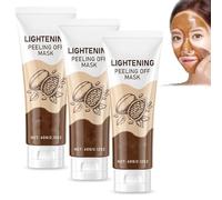 Maschera peel-off sbiancante alla niacinamide sbiancante istantanea, maschera peel-off schiarente adera, maschera peel-off schiarente adera con cioccolato e niacinamide, esfoliante antietà (3pcs)