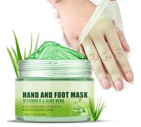 Maschera peeling mani e piedi con aloe vera e vitamina C, maschera di cera per mani secche e screpolate, rimuove la pelle morta, gel esfoliante e idratante, lenisce e ripara la pelle, adatta per