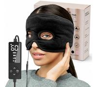 Maschera per alleviare la pressione del seno umida con 3 impostazioni di calore, cuscinetto riscaldante extra large per occhi, sinusite, ormoni, emicrania, tensione e mal di testa, colore nero