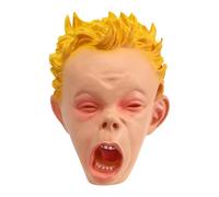 Maschera per bambini piangere, divertente travestimento in lattice per bambini sorridente viso cappuccio realistico Halloween copricapo adatto per ogni bambino e adulto