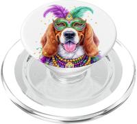 Maschera per cani American English Coonhound, perline, modello Mardi Gras PopSockets PopGrip per MagSafe