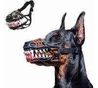 Maschera per cani di Halloween, museruola spaventosa con mostro di segugio infernale con denti grandi, in lattice, accessorio per cosplay per cani