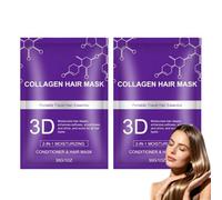 Maschera per capelli 3D all'acido ialuronico e collagene, maschera per capelli grassi, masc/hera viola per tutti i tipi di cap/elli, trattamento idratante e riparatore cap/elli ricci e colorati (2PCS)