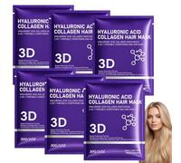 Maschera per capelli 3D con acido ialuronico collagene, ripara la struttura | Cura nutriente alla cheratina per capelli per doppie doppie punte e crespi, pratica cura dei capelli 2 in 1 con acido