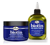 Maschera per capelli alla biotina Difeel Pro-Growth da 12 once con olio per capelli alla biotina da 7,1 once (set da 2 pezzi)