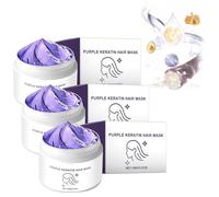 Maschera Per Capelli Alla Cheratina Viola, Condizionamento Profondo, Migliora Il Crespo, Attiva Le Radici Dei Capelli, Idrata E Ripristina La Morbidezza, Ripara La Cheratina (3pcs)