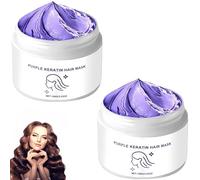 Maschera per capelli alla cheratina viola, maschere per capelli idratanti e nutrienti al collagene, ripara i capelli secchi, attiva le radici dei capelli, lozione maschera correttiva (2Pezzo)