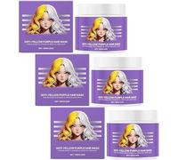 Maschera per capelli anti-giallo-viola, rimuove i toni gialli, rinforza i capelli danneggiati, balsamo idratante viola, per capelli platino e grigi/argento, cruelty-free, vegano