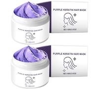 Maschera per capelli cheratina viola di Detroitrain, condizionatore idratante di Detroitrain, maschera per capelli viola per peli danneggiati, idrati e ripristina la morbidezza (2Pcs)