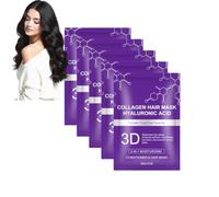 Maschera per capelli con acido ialuronico 3D al collagene per danneggiati, balsamo profondo, maschera per capelli viola, idratante, riparatrice, nutre i capelli secchi e trattati con cheratina