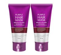 Maschera per capelli di collagene viola e naturale, maschera nutriente per capelli, anti-secca, morbida e idratante, 100 g (2 pezzi)