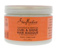 Maschera per capelli ricci e lucenti al cocco e all'ibisco di Shea Moisture per unisex - 12 oz Masque