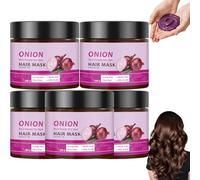 Maschera per capelli senza risciacquo alla cipolla, maschera per capelli rivitalizzante riparatore profondo con cipolla per capelli danneggiati idratante nutriente, per tutti i tipi di capelli (5