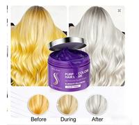 Maschera per capelli viola alla cheratina 100 g Trattamento riparatore per capelli grigi e gialli, maschera tonificante anti-ottone per capelli biondi e decolorati