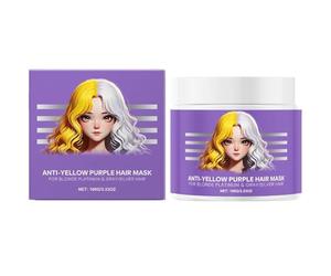 Maschera per capelli viola anti-giallo, balsamo idratante viola, condizionante per capelli secchi e danneggiati, adatto a uomini e donne con capelli decolorati