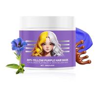 Maschera per capelli viola anti-ingiallimento, rimuove i toni gialli e condiziona i capelli secchi, per capelli biondo platino e grigi/argento (1pcs)