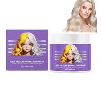 Maschera per capelli viola anti-ingiallimento, rimuove i toni gialli e condiziona i capelli secchi, ripara e idrata i capelli secchi, per capelli biondo platino, grigi e argento (1pcs)