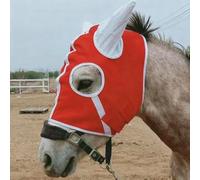 Maschera per cavallo con orecchie, maschera anti-mosche per cavallo e asino - Protegge da pioggia, neve e freddo - Mantiene caldo(red)