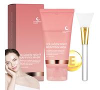 Maschera per collagene Overnight Wrapping, collagene Night Wrapping Mask, maschera esfoliante per pelle radiosa, maschera viso collagene biologico, elasticità e idratazione