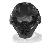 Maschera per CS Airsoft Gioco di Guerra Paintball Army Transformers Leader Tactical Steel Mesh Traspirante di Protezione Totale-BK