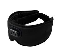 Maschera per cuffie da notte con 24 canzoni, rumore bianco, luce oscurante, compatibile con Bluetooth, con fascia per gli occhi effetto ghiaccio, nera