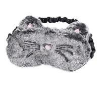 Maschera per dormire per gatti, maschera per dormire in peluche super morbido con fascia elastica posteriore per la testa, forma a cartone animato Confortevole fuzzy per bambini, ragazzi, ragazze e