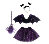 Maschera per feste per ragazze cosplay - Gonna in tulle in gamba per la fascia di testa in poliestere | Delizzanti bambini Vampire Bat Wings | Halloween Child Fancy Dress per ragazze in costume feste