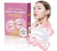 Maschera per gli occhi al collagene con peptidi, patch per gli occhi in | Peptidi, idrogel strutturato, copertura della zona occhi a tre zone, bianco traslucido, uso 30 minuti, pre-trucco o viaggio