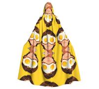 Maschera per gli occhi con cappuccio a forma di uovo fritto, mantello per | Cappuccio oversize. Senza cerniera. Morbido tessuto anti-prurito. Per feste, cosplay, eventi.