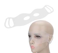 Maschera per gli Occhi con Fori per gli Occhi, Riutilizzabile in Silicone per Appendere L'orecchio, Maschera per Dormire Notturna Modellata Concava per Occhi Gonfi, Lavabile a Doppia Faccia(Bianco)