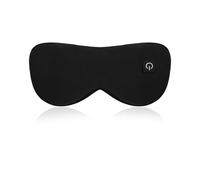 Maschera per gli occhi riscaldata, lavabile, in seta, cuscino riscaldante elettrico, per dormire, viaggiare, meditazione (nero)