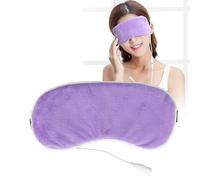 Maschera per gli Occhi Riscaldata, Maschera per gli Occhi Alla Lavanda con Riscaldamento Portatile Elettrico USB Massaggiatore per gli Occhi Maschera per gli Occhi Portatile Viaggio per(viola)