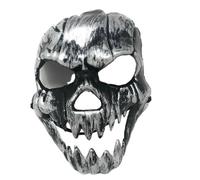 Maschera per Halloween con teschio, traspirante, per adulti e adolescenti, nero e grigio