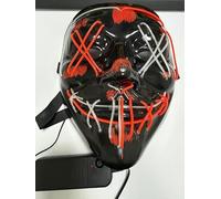 Maschera per Halloween, maschera luminosa a LED, effetto spaventoso, maschera bicolore, accessorio per costume e regalo, 3 modalità maschera per luce scura