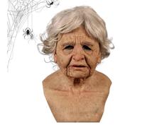 Maschera per Halloween per anziani, traspirante, per giochi di ruolo | Copricapo realistico di Halloween del lattice per il teatro di carnevale della casa infestata dello scherzo dello spettacolo