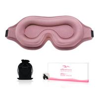 Maschera per il sonno da uomo e donna, maschera per occhi sagomata 3D aggiornata, con fascia regolabile, traspirante e morbida per dormire, yoga, viaggi (rosa)