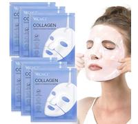 Maschera per il viso al collagene biologico, 6 pezzi, Maschera per il viso al collagene biologico per la notte, Maschere per il viso al collagene Real Deep Overnight, bellezza, anti-invecchiamento e