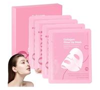 Maschera per il viso al collagene, maschera per il viso, maschera al collagene, maschera idratante profonda per ridurre le rughe e minimizzare i pori, bagliore come la pelle di vetro, miglioramento
