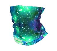 Maschera per il viso con stampa galassia verde blu viola sciarpa per il freddo sciarpa ghetta sciarpa antivento invernale scaldacollo per uomini e donne