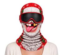 Maschera per il viso di un vecchio stile natalizio, elasticizzata | Copriviso divertente antivento per adulti, per esterni, inverno, Halloween, cosplay, tempo freddo, moto, equitazione, pesca