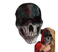 Maschera Per Il Viso Halloween Teschio Spaventoso e Realistico, in Lattice