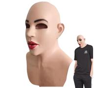 Maschera per il viso in lattice realistico, Maschera traspirante per donne calve, Romanzo Halloween Costume Party Latex Full Head Masque, copricapo realistico per oggetti di scena Cosplay