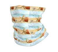 Maschera per il viso in stile fascia, con stella marina e corallo sulla spiaggia, adatta per viaggi, sci e ciclismo.